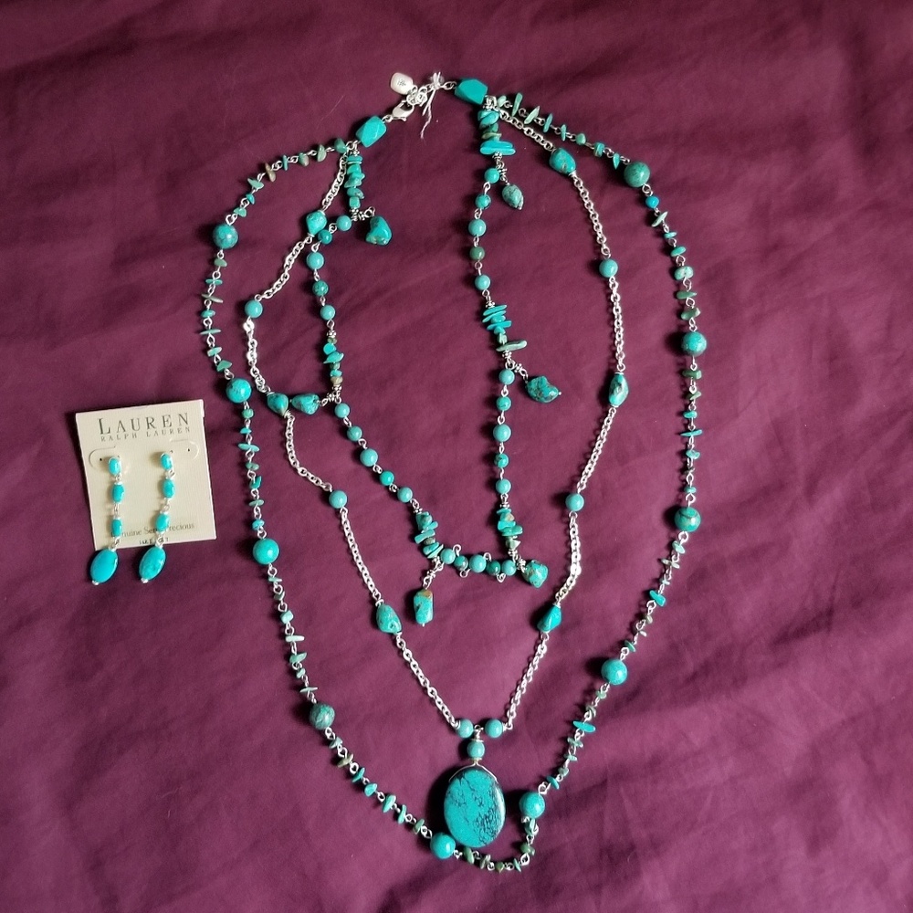 Ralph Lauran Earrings and Necklace set